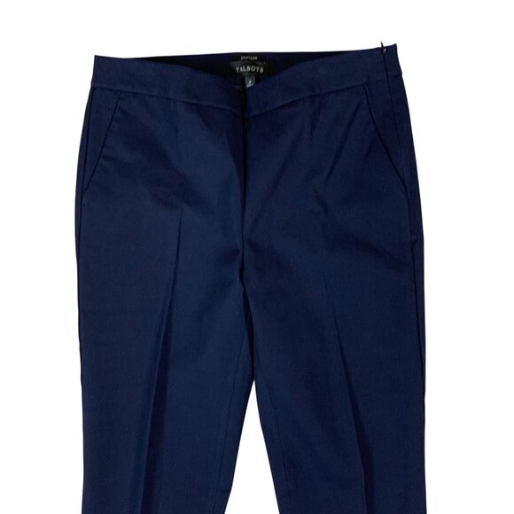 Talbots Chatham Navy Ankle Pants Scallop Hem Tailored Work Trousers 4 Classic - Picture 2 of 8